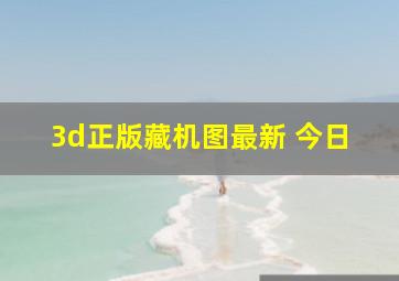 3d正版藏机图最新 今日